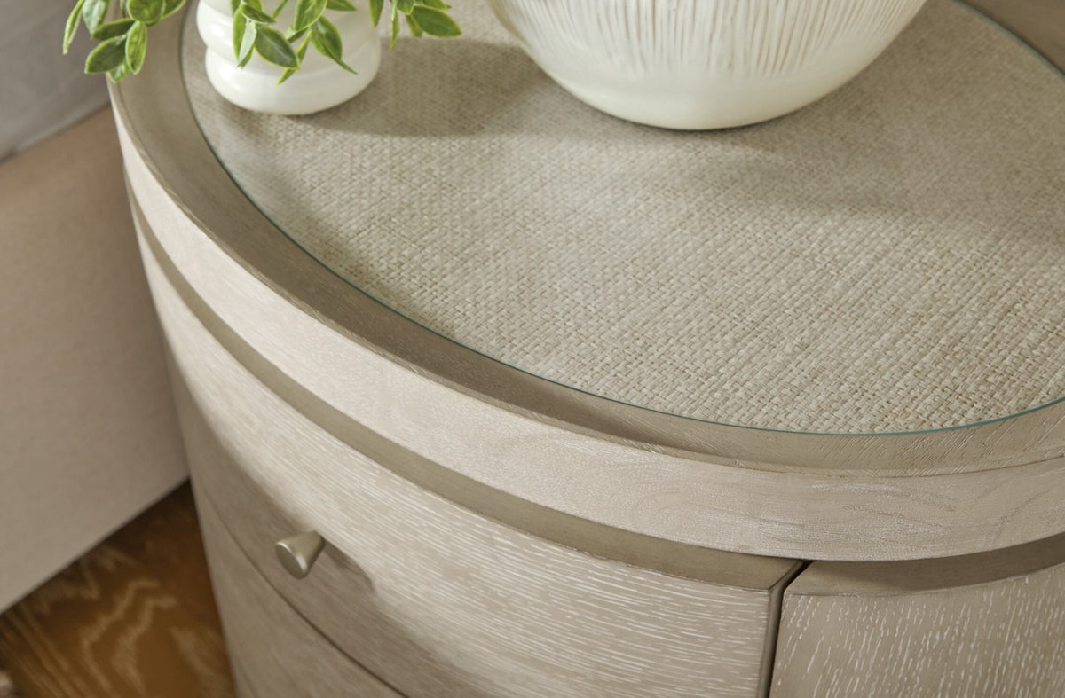 Hooker Furniture Coastal Breeze 3 Drawer Oval Bedside Table