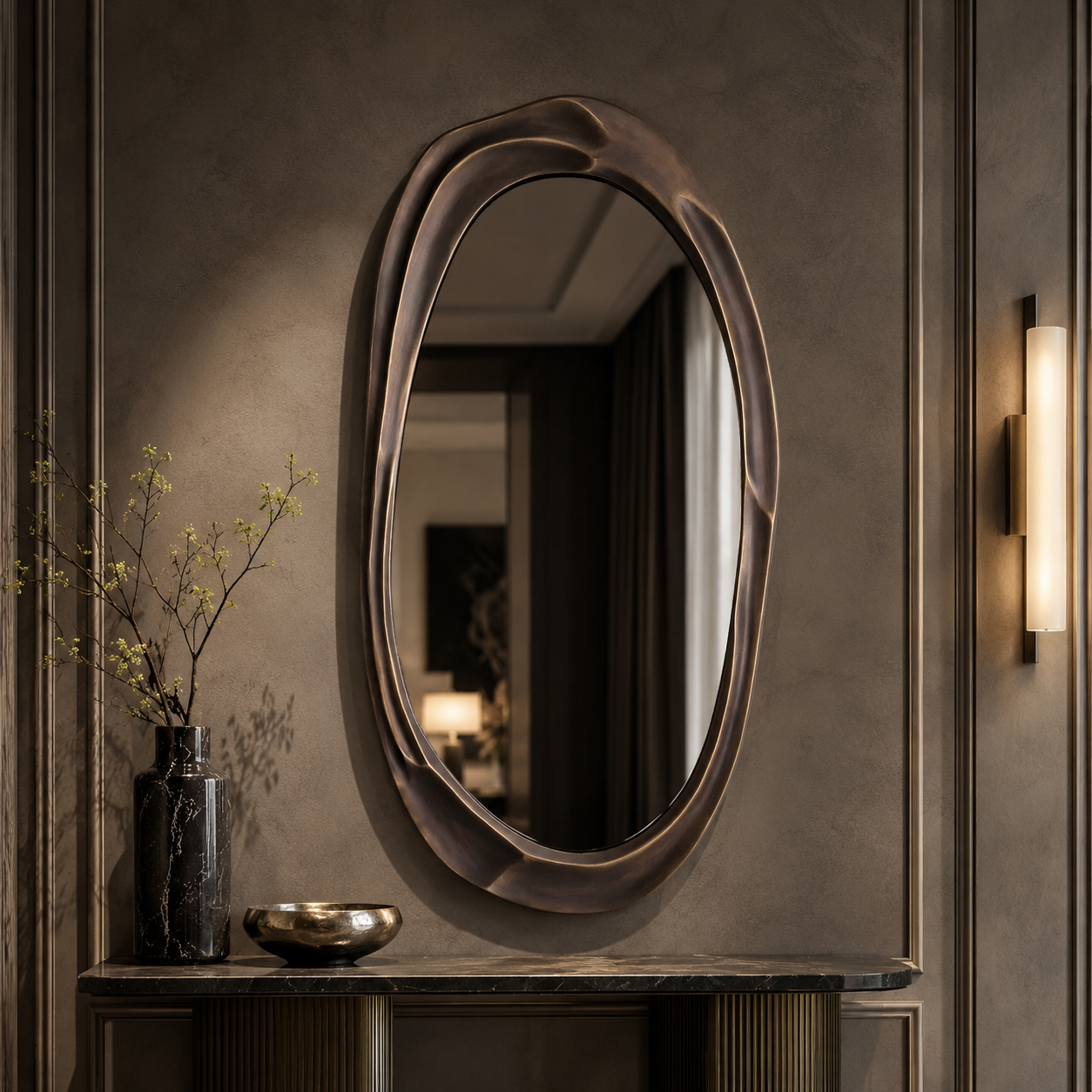 Eichholtz Karma Bronze Finish Mirror (Medium) - CLEARANCE - BRAND NEW BOXED