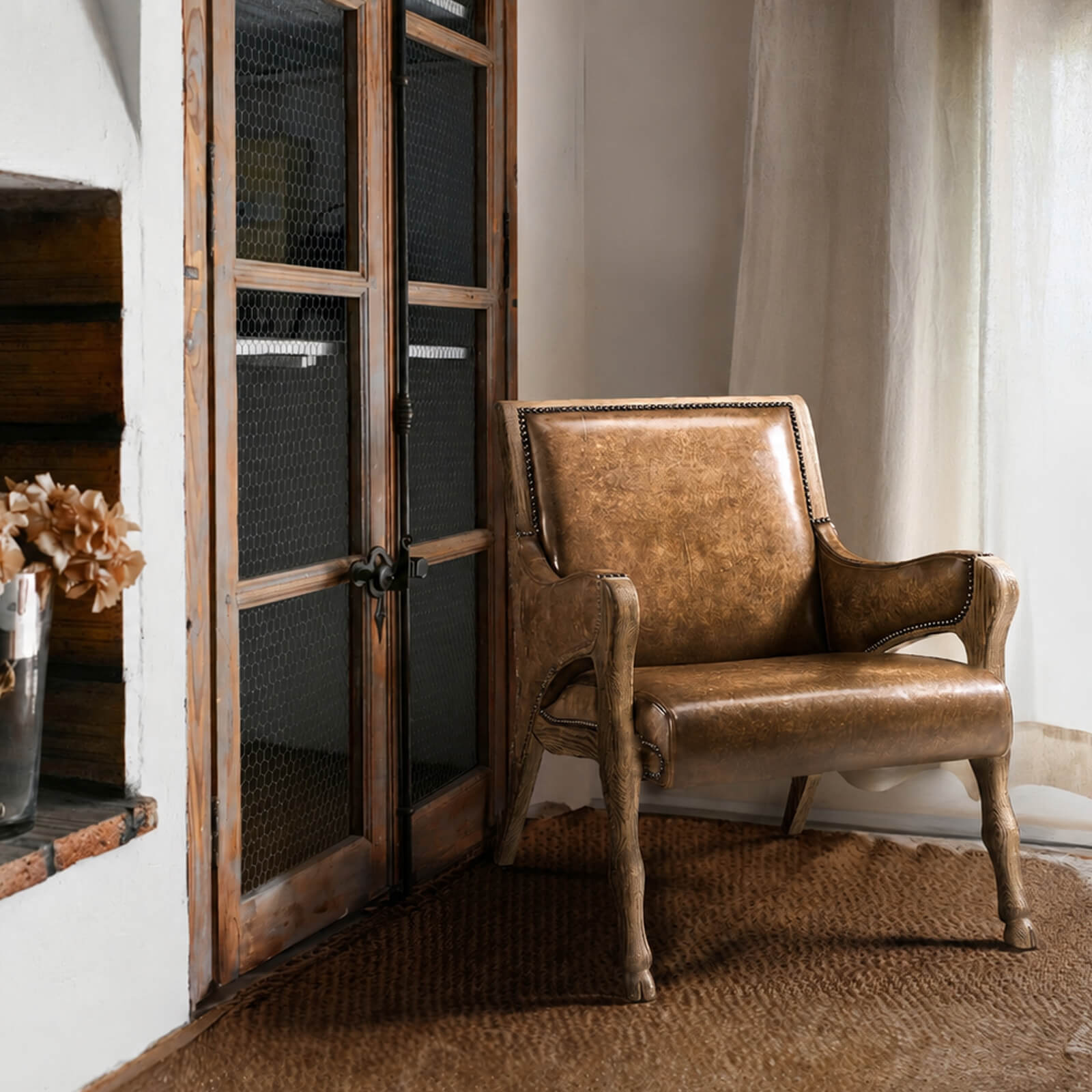 Jonathan Charles Echo Canyon Leather Occasional Chair