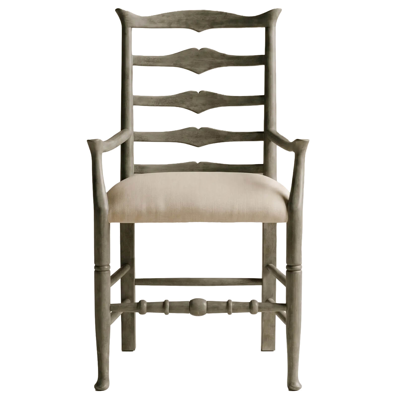 Jonathan Charles Casual Ladder Back Arm Chair in Mazo - Antique Dark grey
