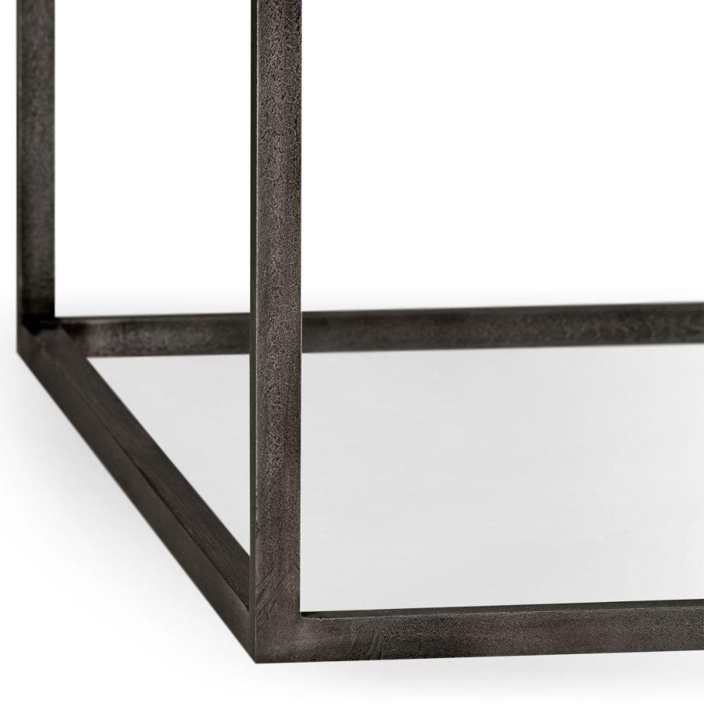 Jonathan Charles Rectangular Iron Coffee Table with a Black Marble Top