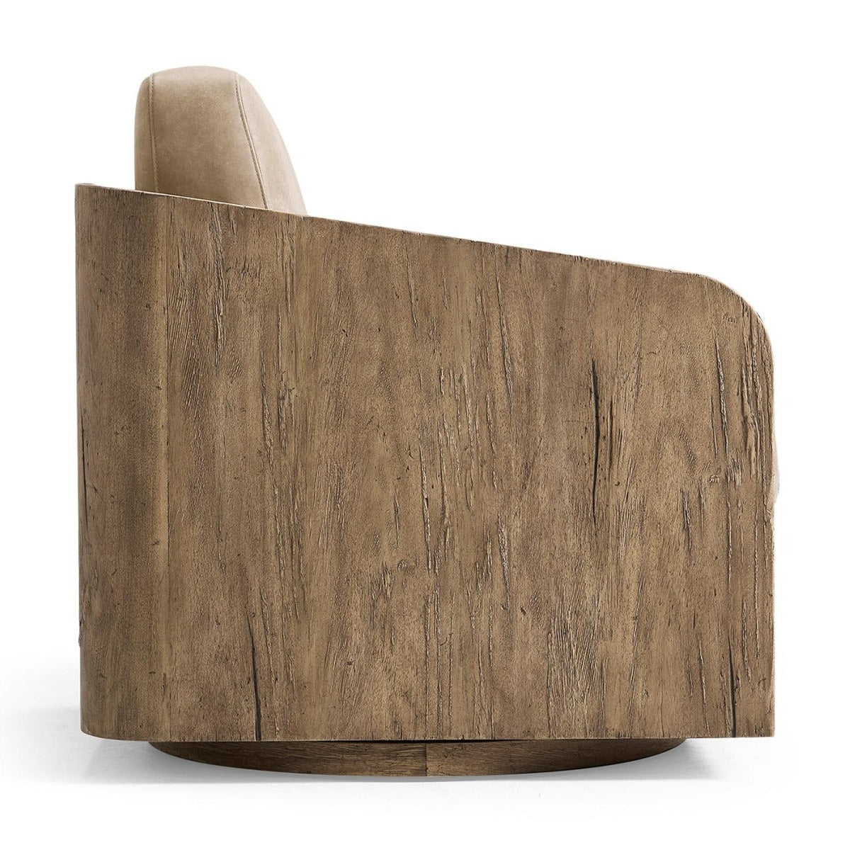 Jonathan Charles Stone Ridge Leather & Hide Swivel Occasional Chair Light