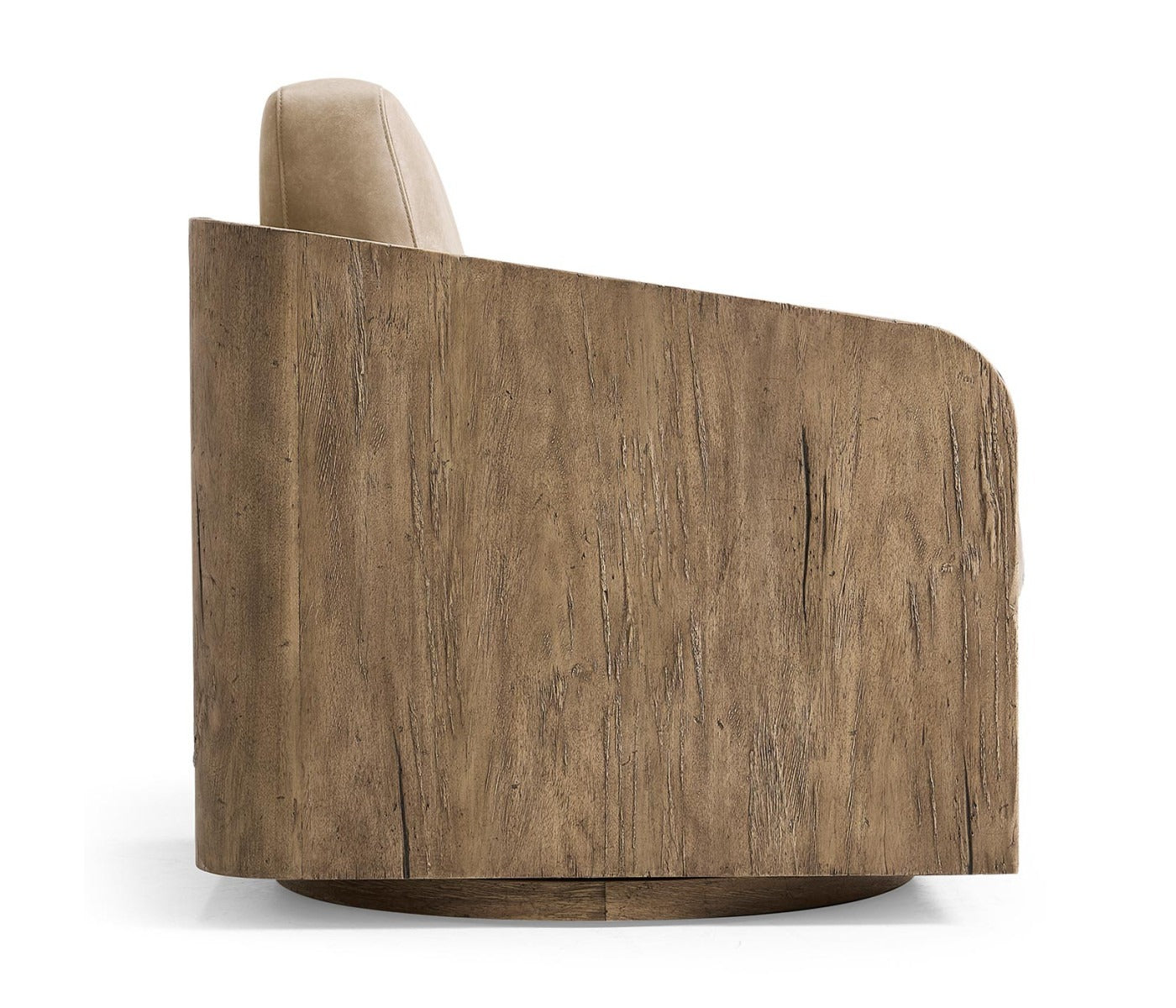 Jonathan Charles Stone Ridge Leather & Hide Swivel Occasional Chair Light