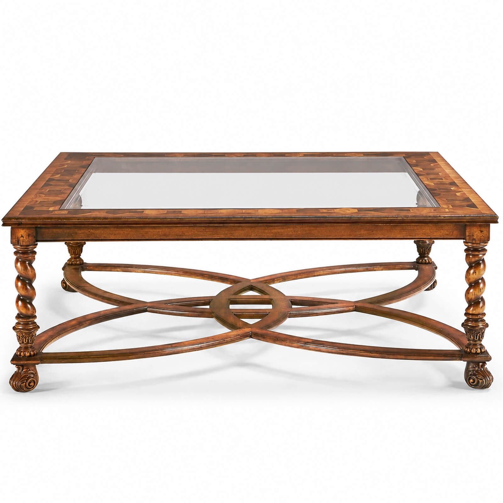 Jonathan Charles Square Oyster and Fglomis Coffee Table