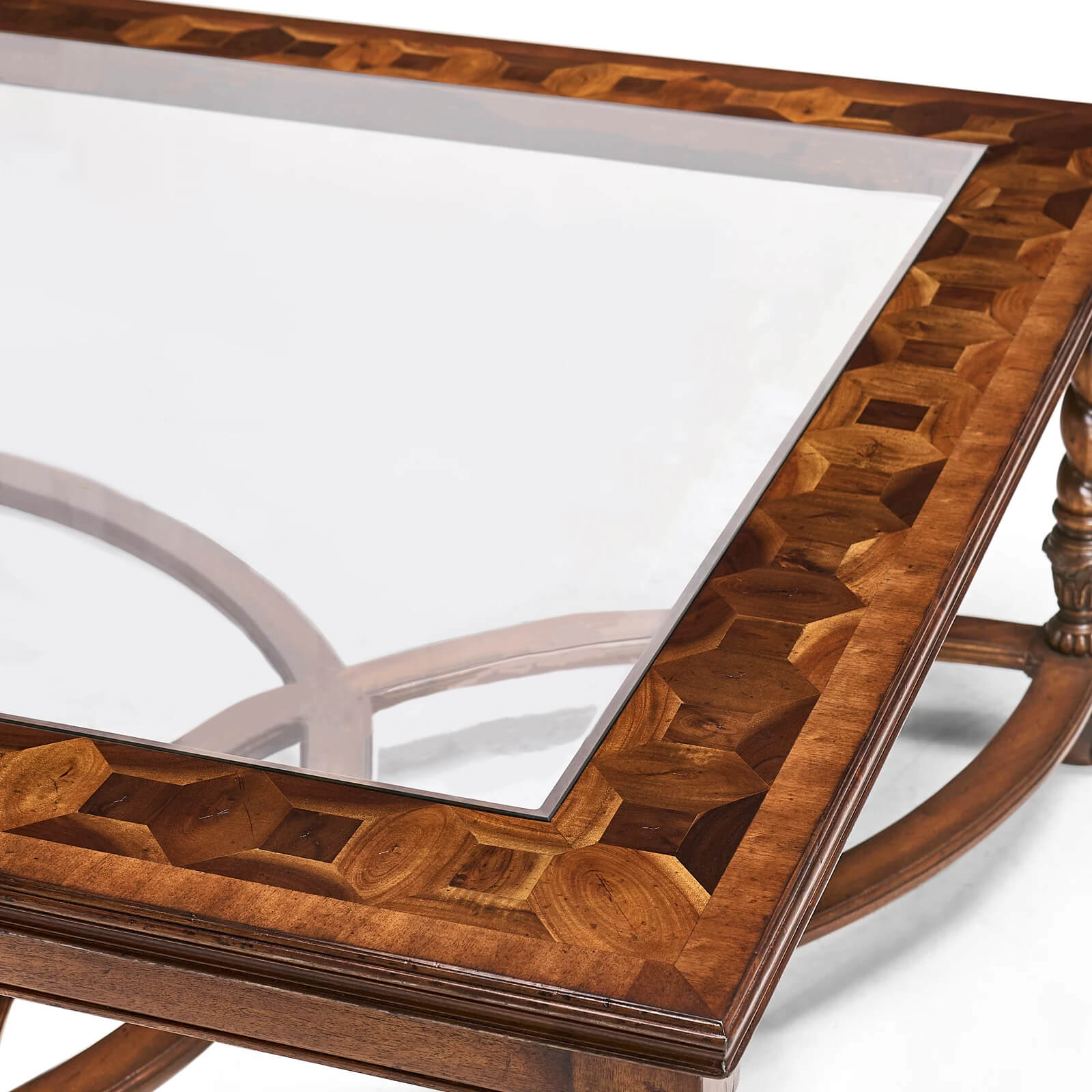 Jonathan Charles Square Oyster and Fglomis Coffee Table