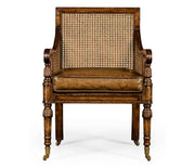 Jonathan Charles Bergere Occasional Chair with Cane Back - Leather