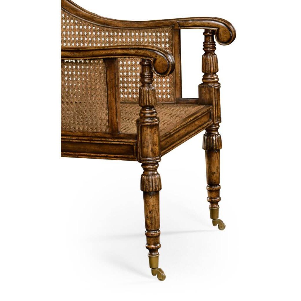 Jonathan Charles Bergere Occasional Chair with Cane Back - Leather