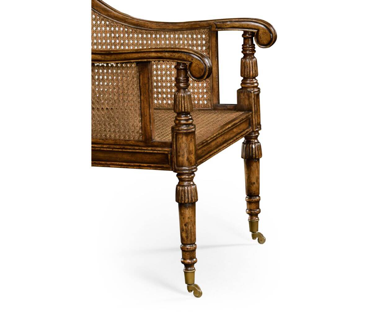 Jonathan Charles Bergere Occasional Chair with Cane Back - Leather