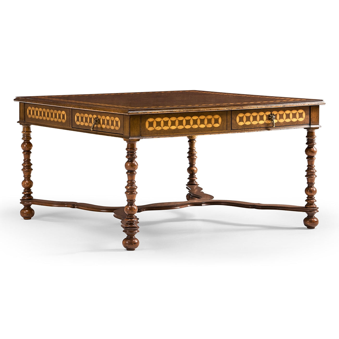 Jonathan Charles Circle Inlay Square Coffee Table