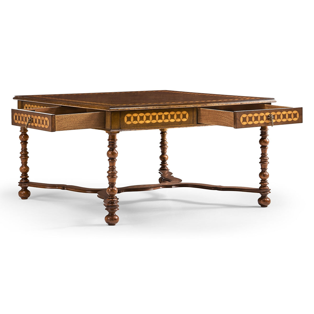 Jonathan Charles Circle Inlay Square Coffee Table