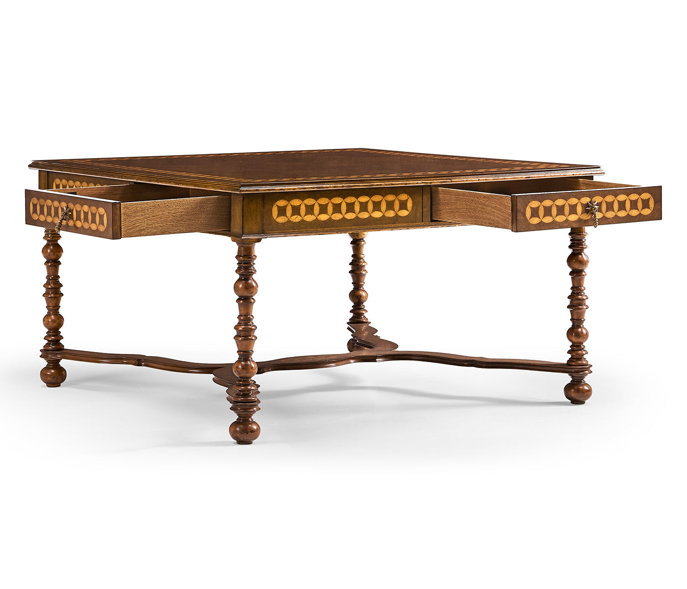 Jonathan Charles Circle Inlay Square Coffee Table