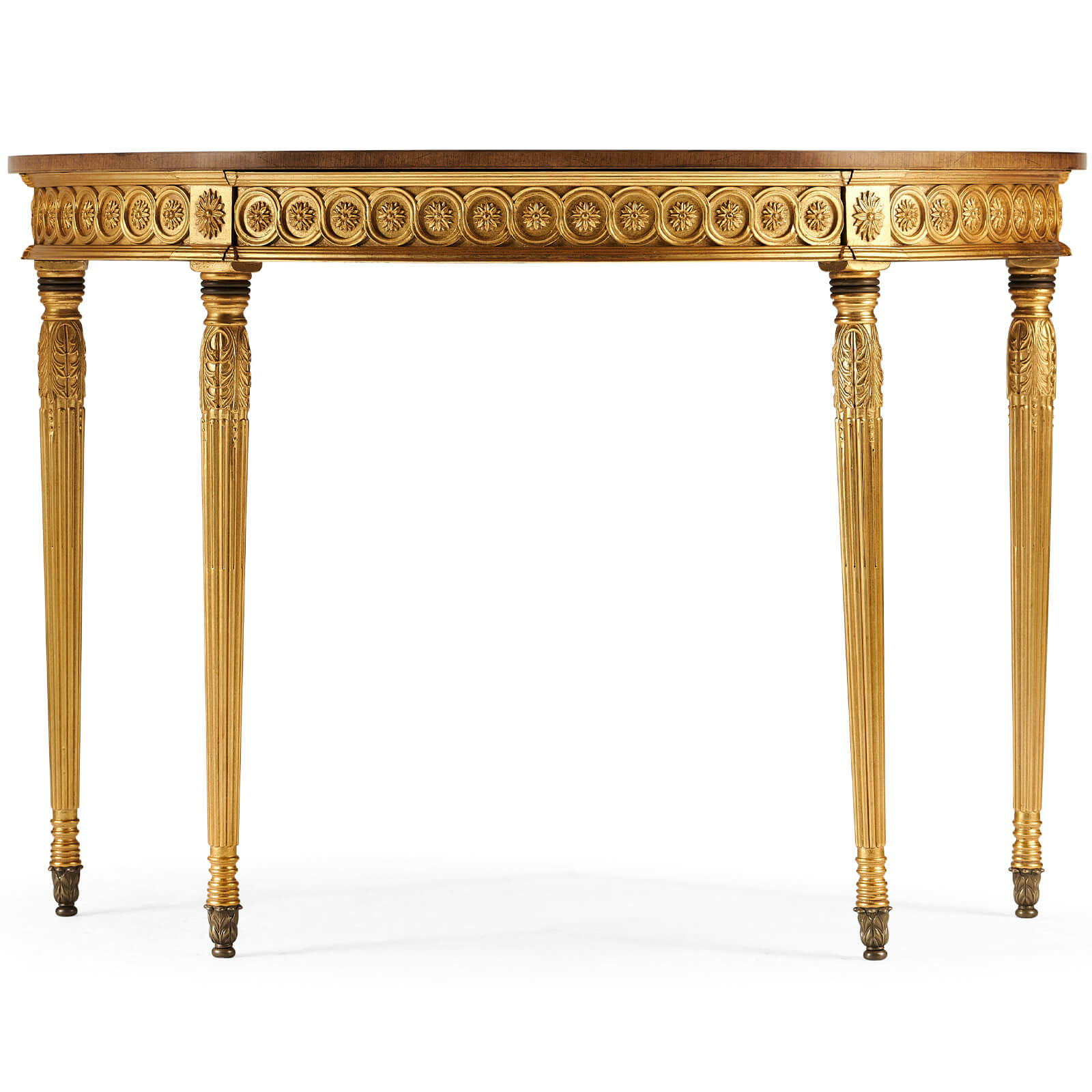 Jonathan Charles Demilune Console Table Adam Style Gilded