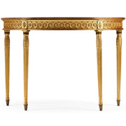 Jonathan Charles Demilune Console Table Adam Style Gilded