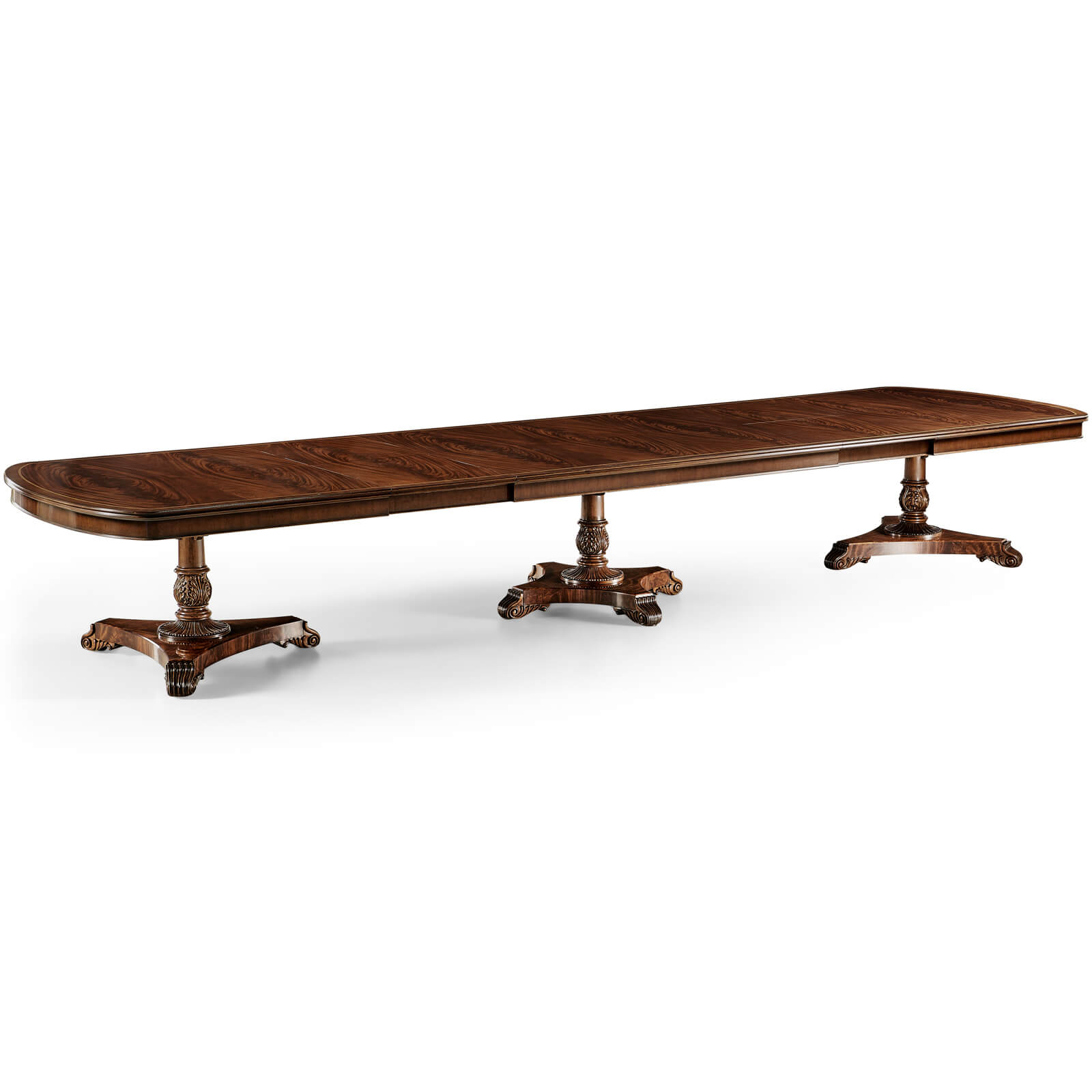Jonathan Charles Regency Triple Pedestal Extending Dining Table - 402.2 - 514.4cm