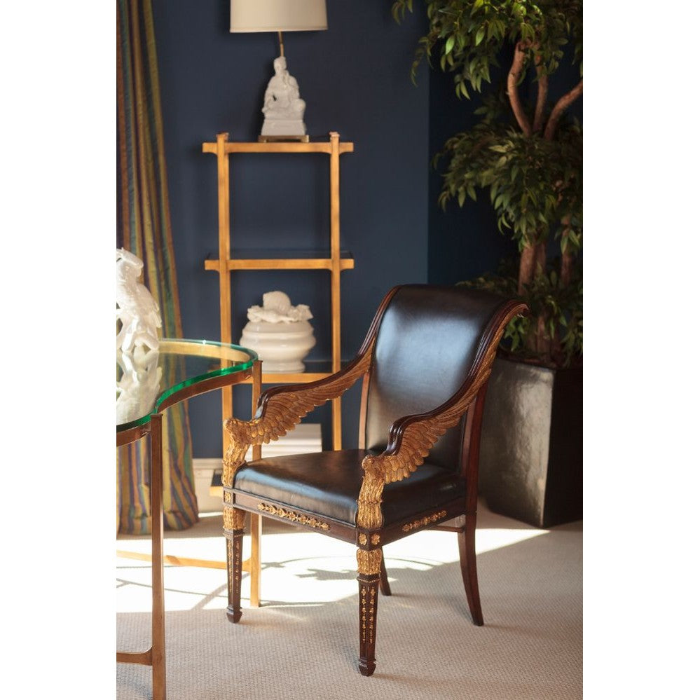 Jonathan Charles Empire Armchair in Black Leather