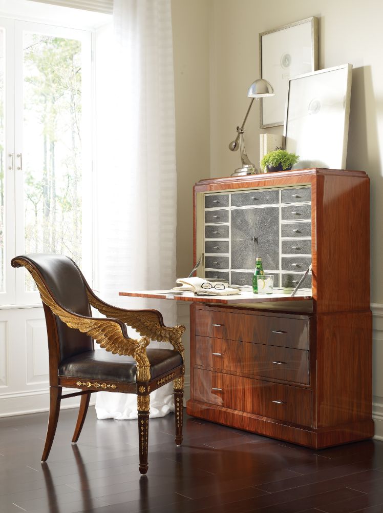 Jonathan Charles Empire Armchair in Black Leather