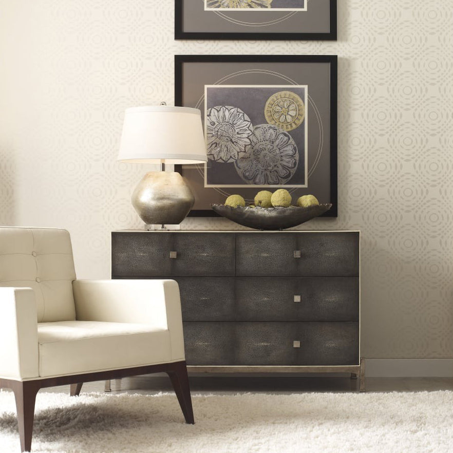 Jonathan Charles 1930s Chest of Drawers in Gilded Anthracite Shagreen - Large