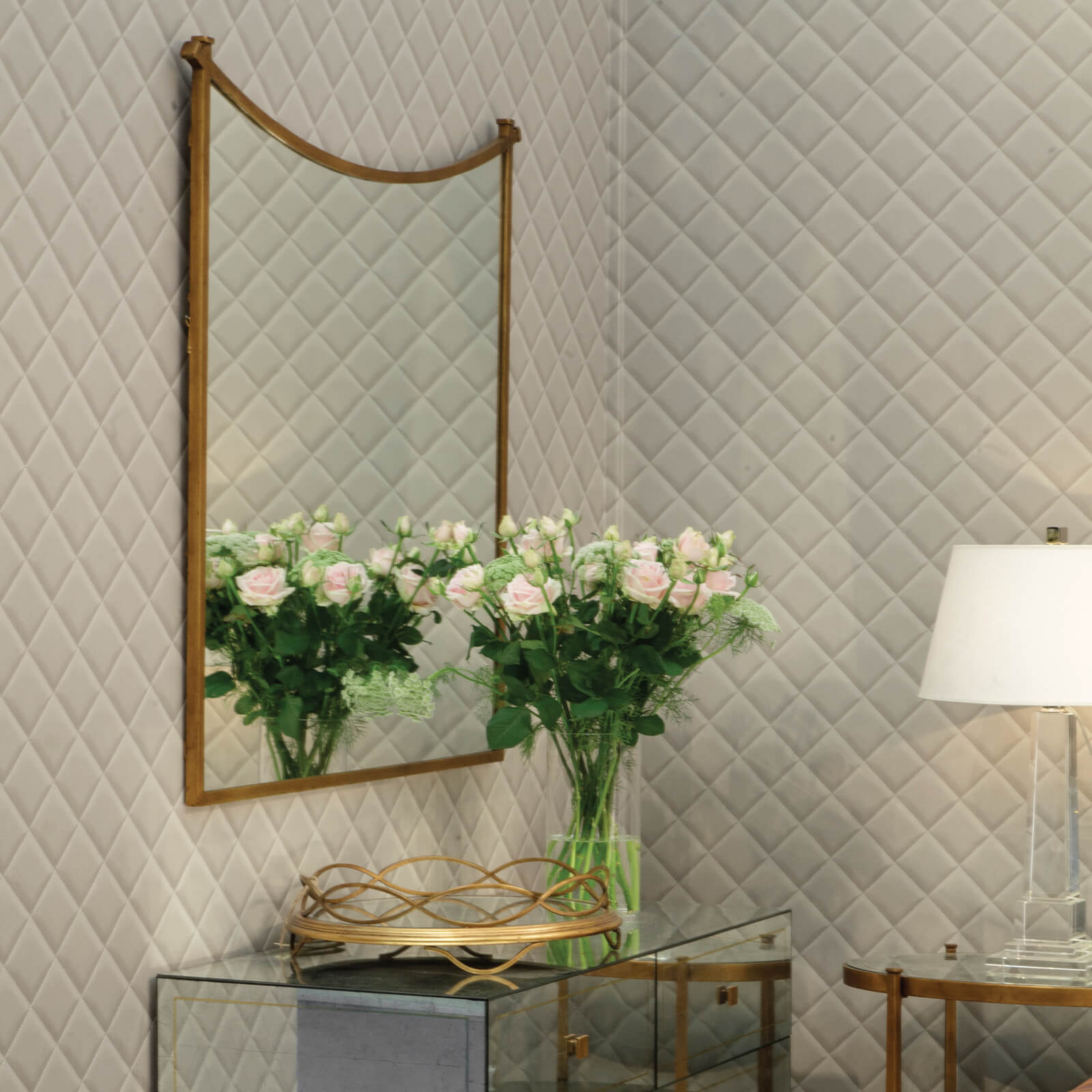Jonathan Charles Wall Mirror Contemporary Inverted Arch - Gilded