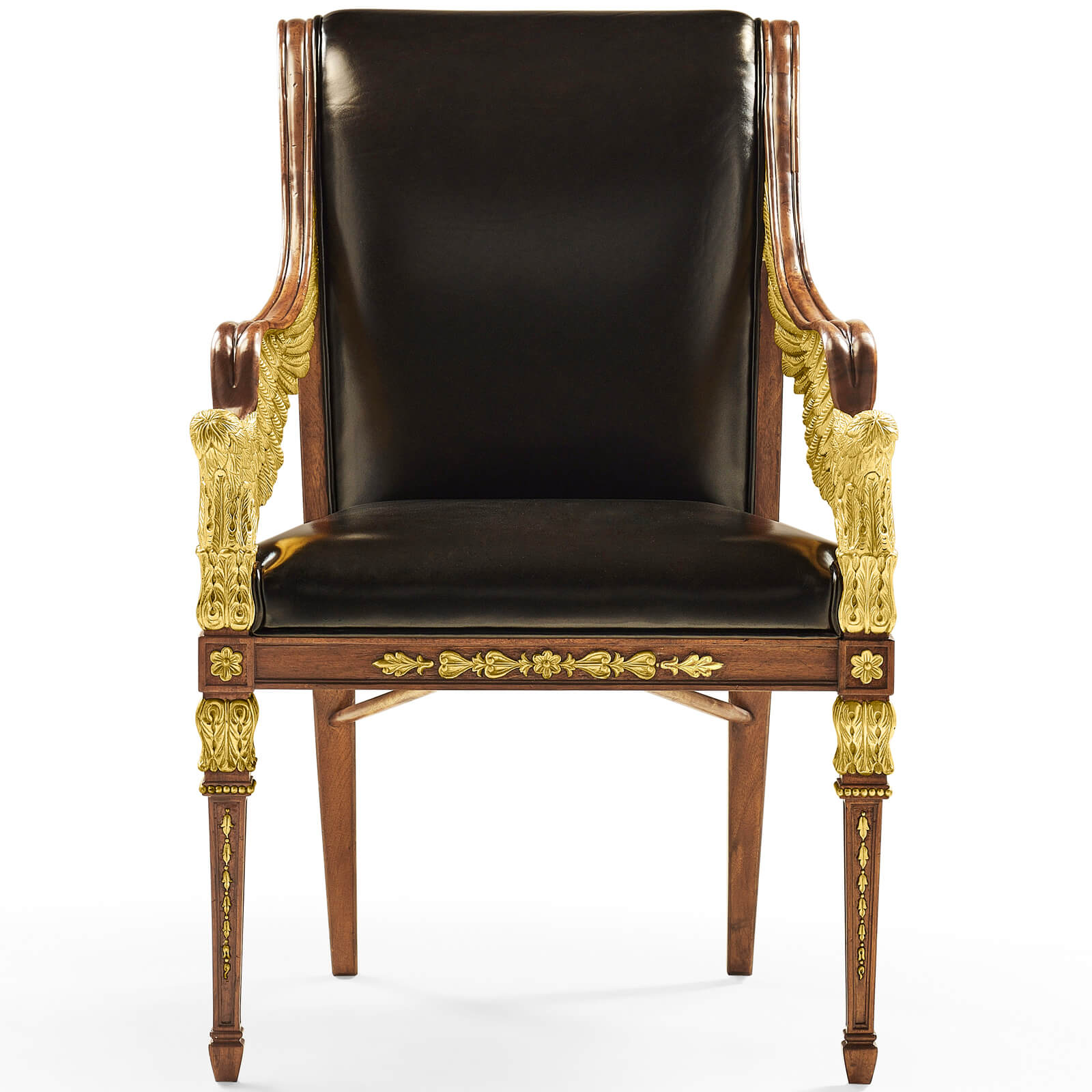 Jonathan Charles Empire Armchair in Black Leather