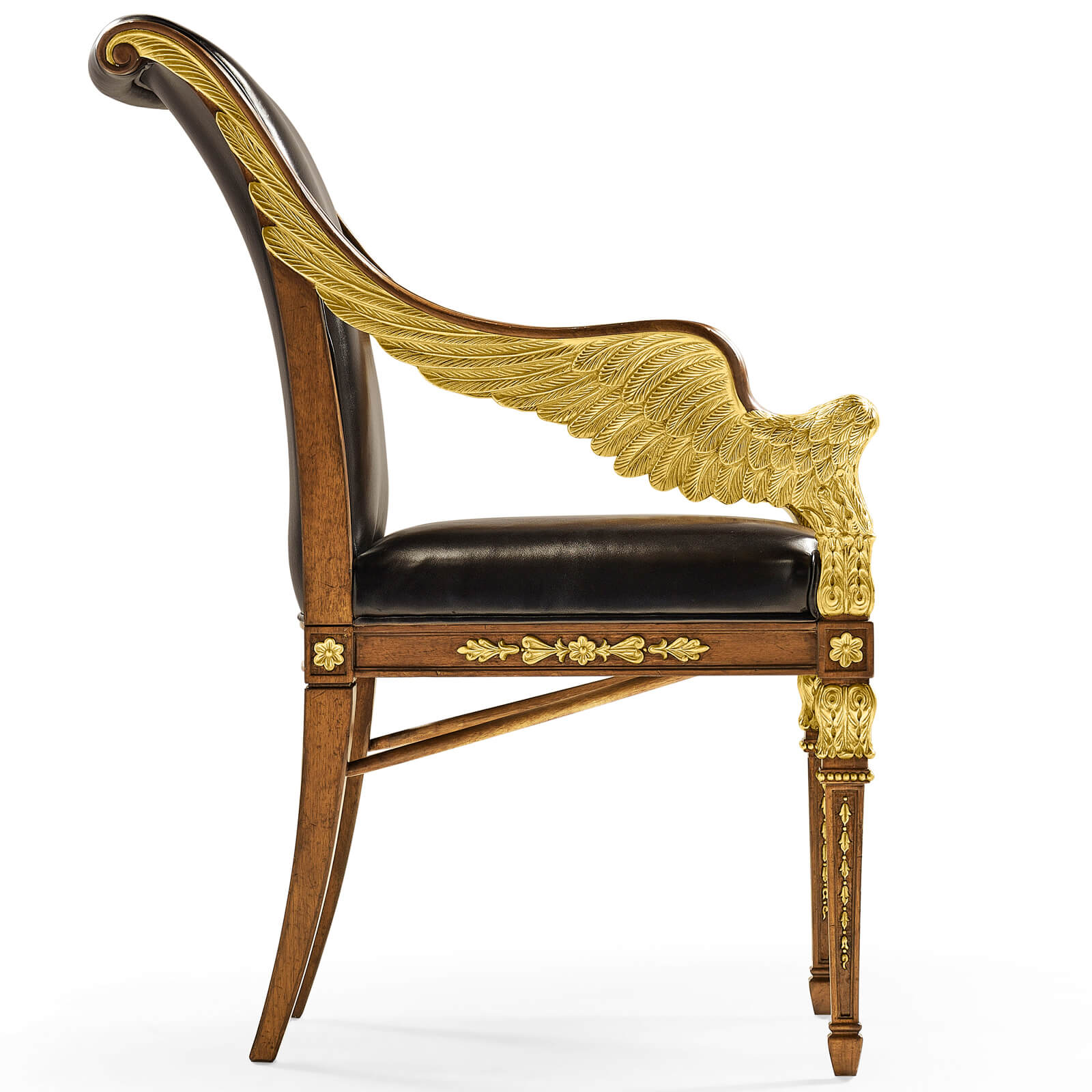 Jonathan Charles Empire Armchair in Black Leather