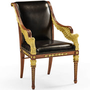 Jonathan Charles Empire Armchair in Black Leather