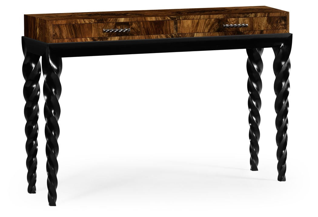 Jonathan Charles Barley Console Table with Drawers in Black