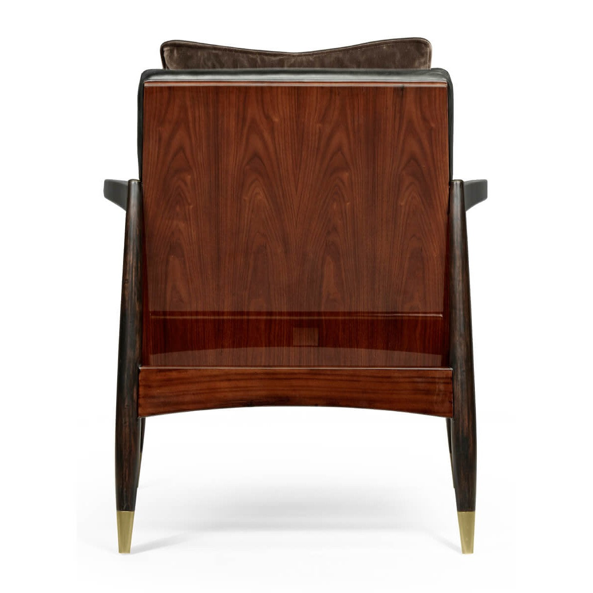 Jonathan Charles Ebonised London Occasional Chair in Black Leather