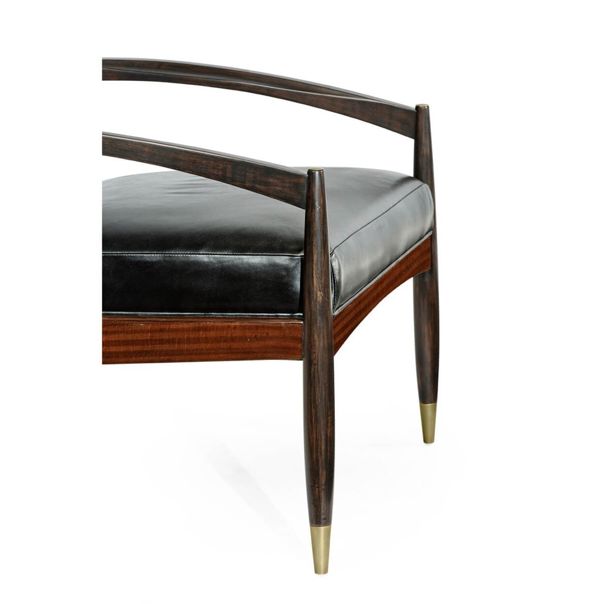 Jonathan Charles Ebonised London Occasional Chair in Black Leather