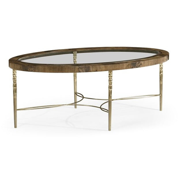 Jonathan Charles Oval Buckingham Mahogany Coffee Table