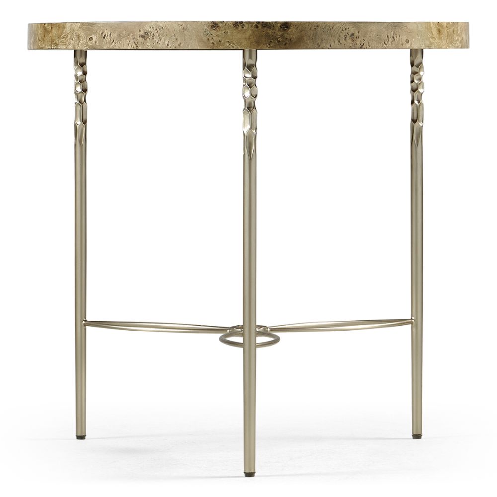 Jonathan Charles Fulgurite Golden Amber Round Side Table