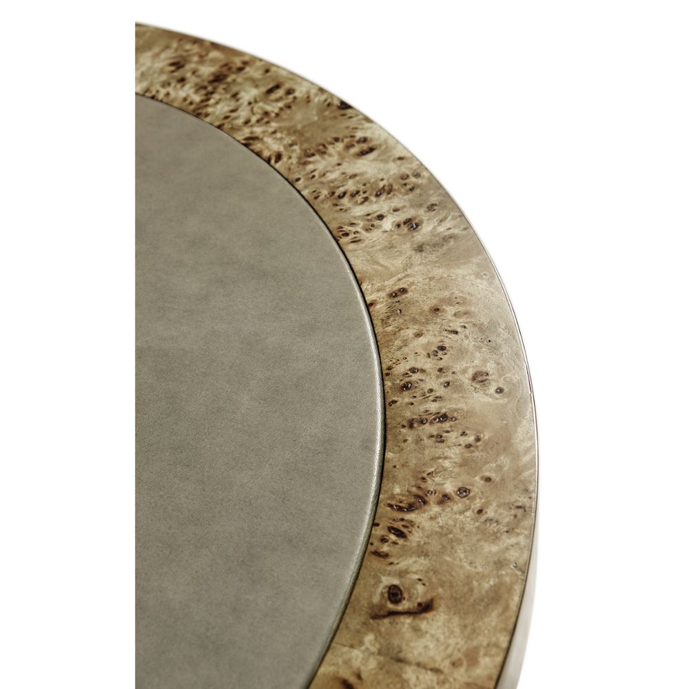 Jonathan Charles Fulgurite Golden Amber Round Side Table