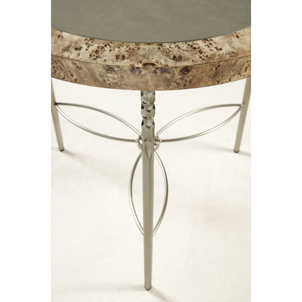 Jonathan Charles Fulgurite Golden Amber Round Side Table