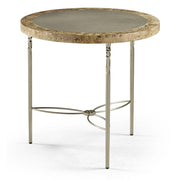 Jonathan Charles Fulgurite Golden Amber Round Side Table