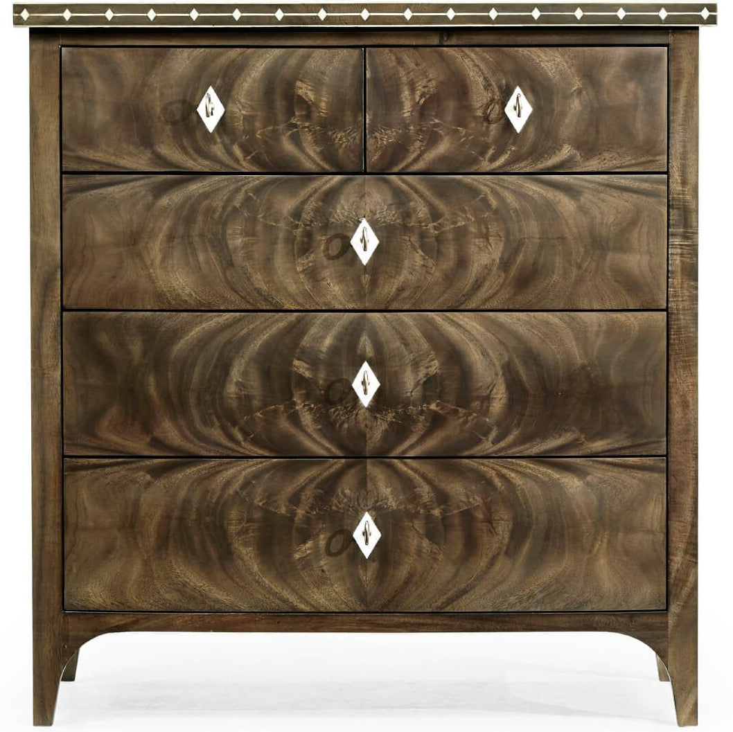Jonathan Charles Small Bleached Mahogany Chest of Drawers with Bone Inlay