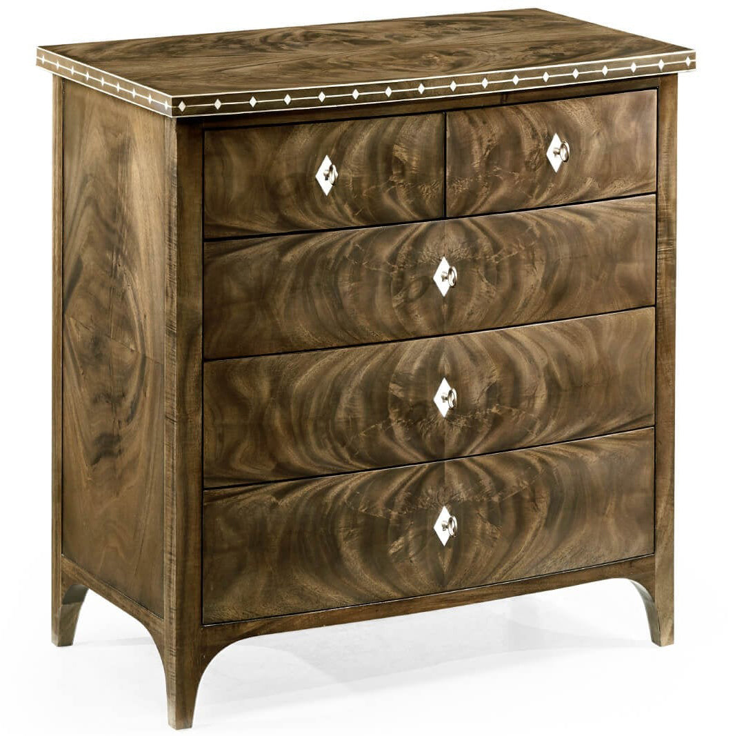 Jonathan Charles Small Bleached Mahogany Chest of Drawers with Bone Inlay