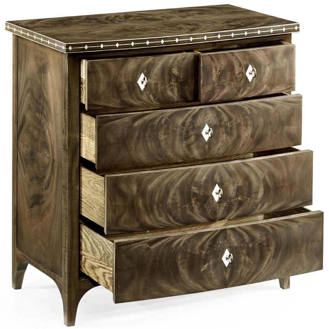 Jonathan Charles Small Bleached Mahogany Chest of Drawers with Bone Inlay