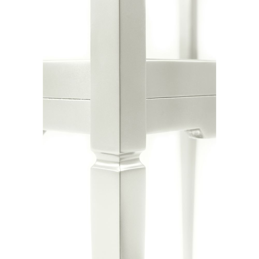 Jonathan Charles Lacquered White Side Table with Drawer