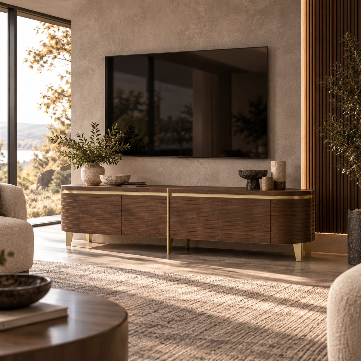 Berkeley Designs Malibu 2 Drawer Media Unit – Walnut