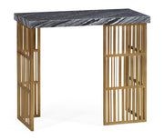 Jonathan Charles Rectangular Brass Console Table with a Grey Marble Top