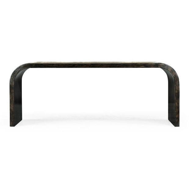 Jonathan Charles Etched Brass Curved Coffee Table