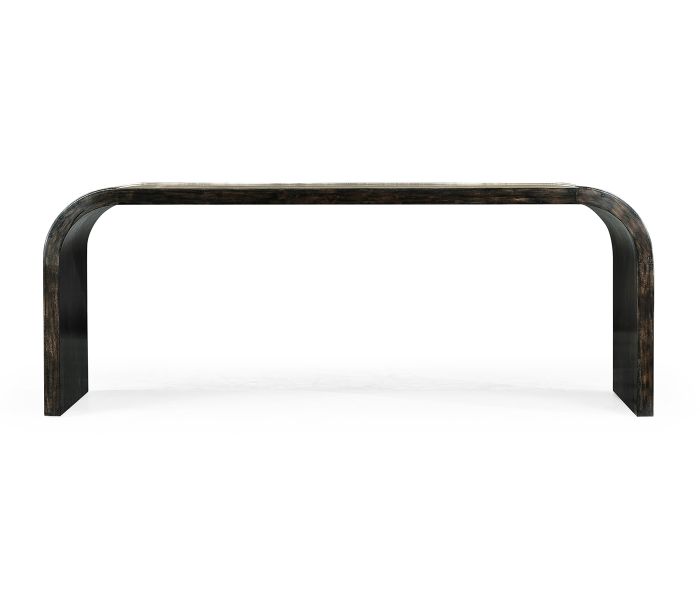 Jonathan Charles Etched Brass Curved Coffee Table