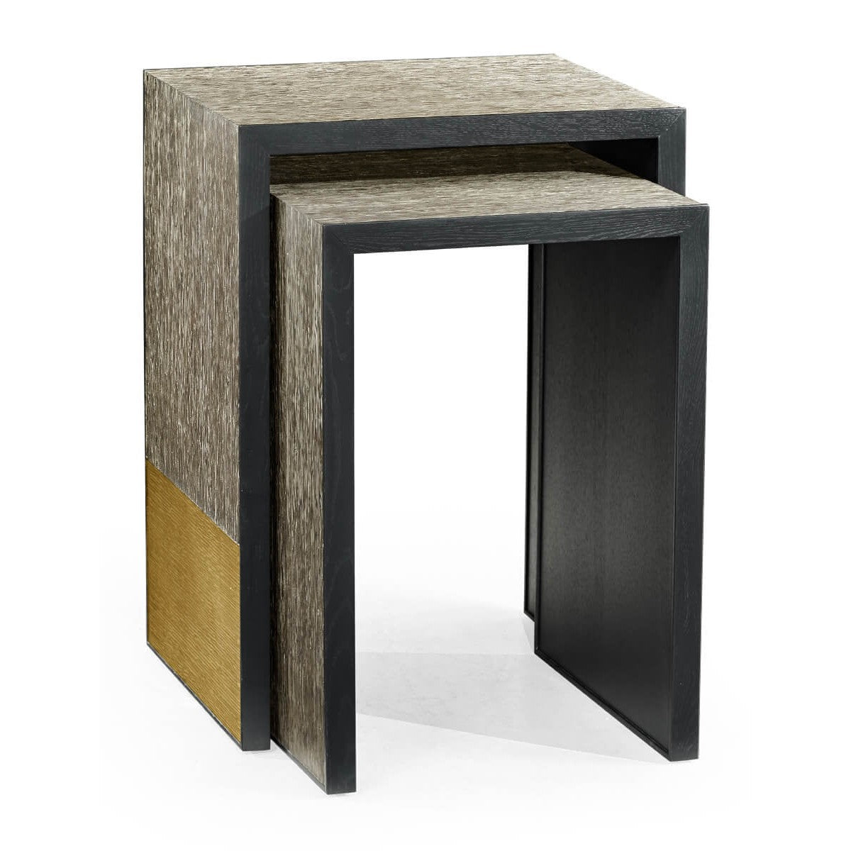 Jonathan Charles Etched Brass Nesting Side Tables