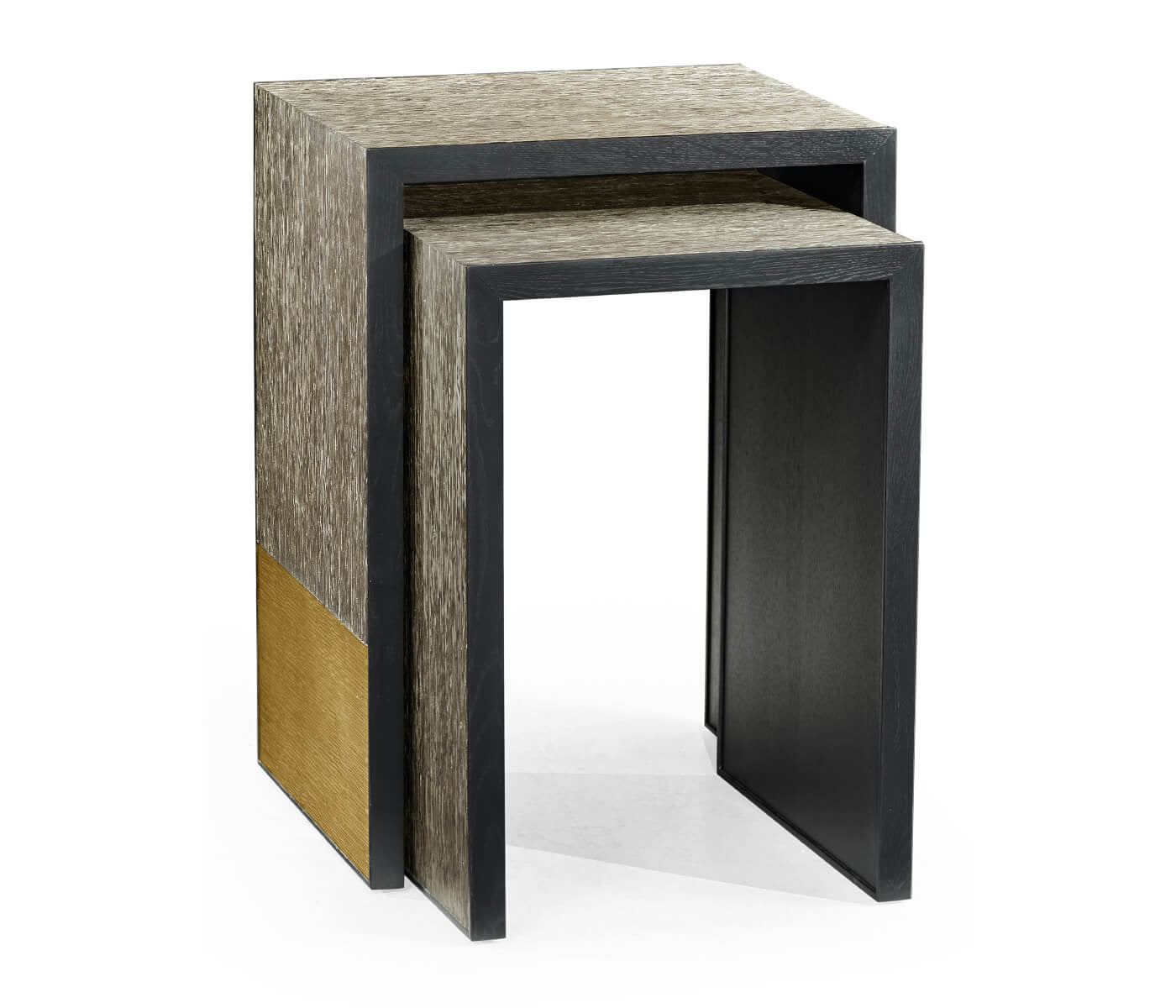 Jonathan Charles Etched Brass Nesting Side Tables