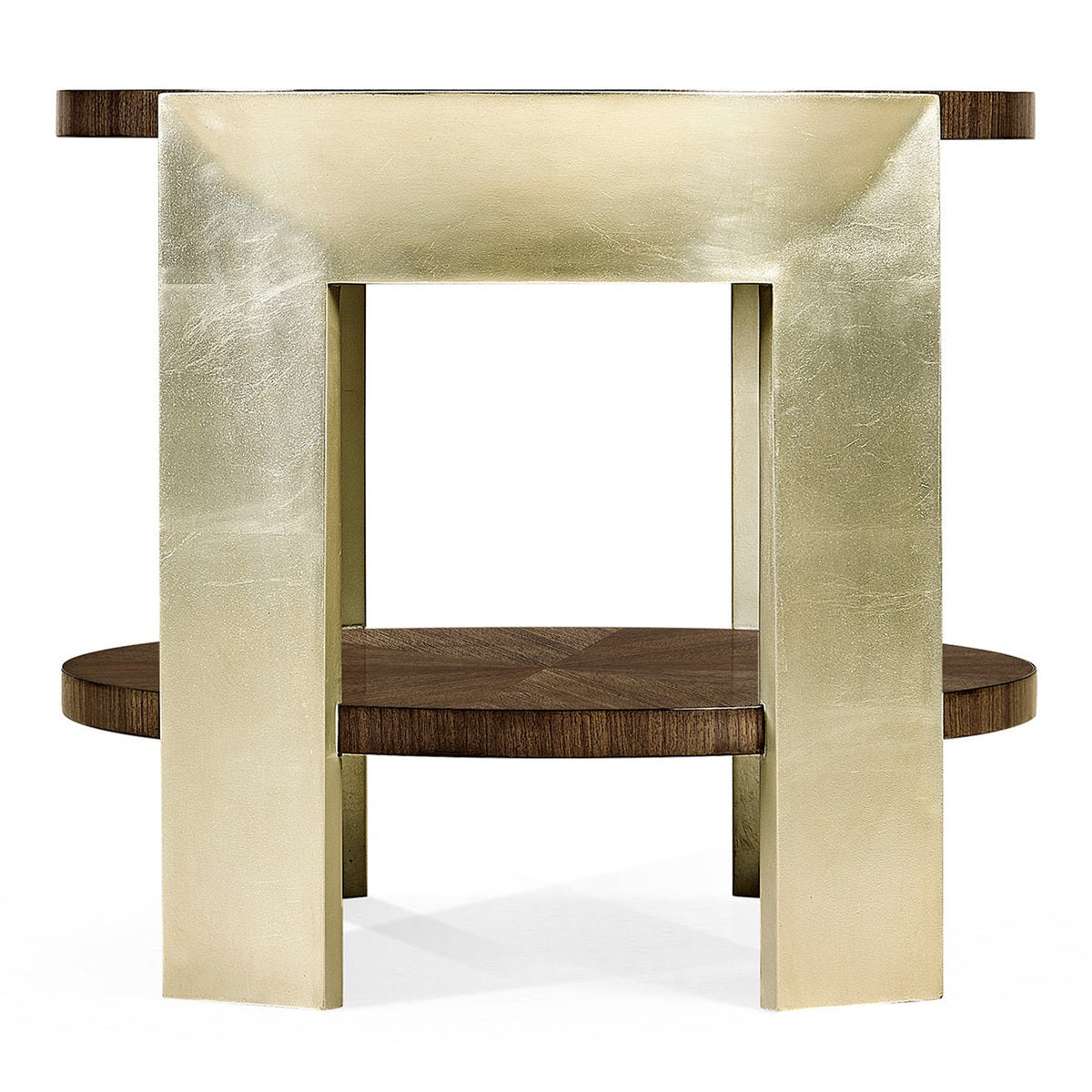 Jonathan Charles Round End Table in Dark Grey Walnut