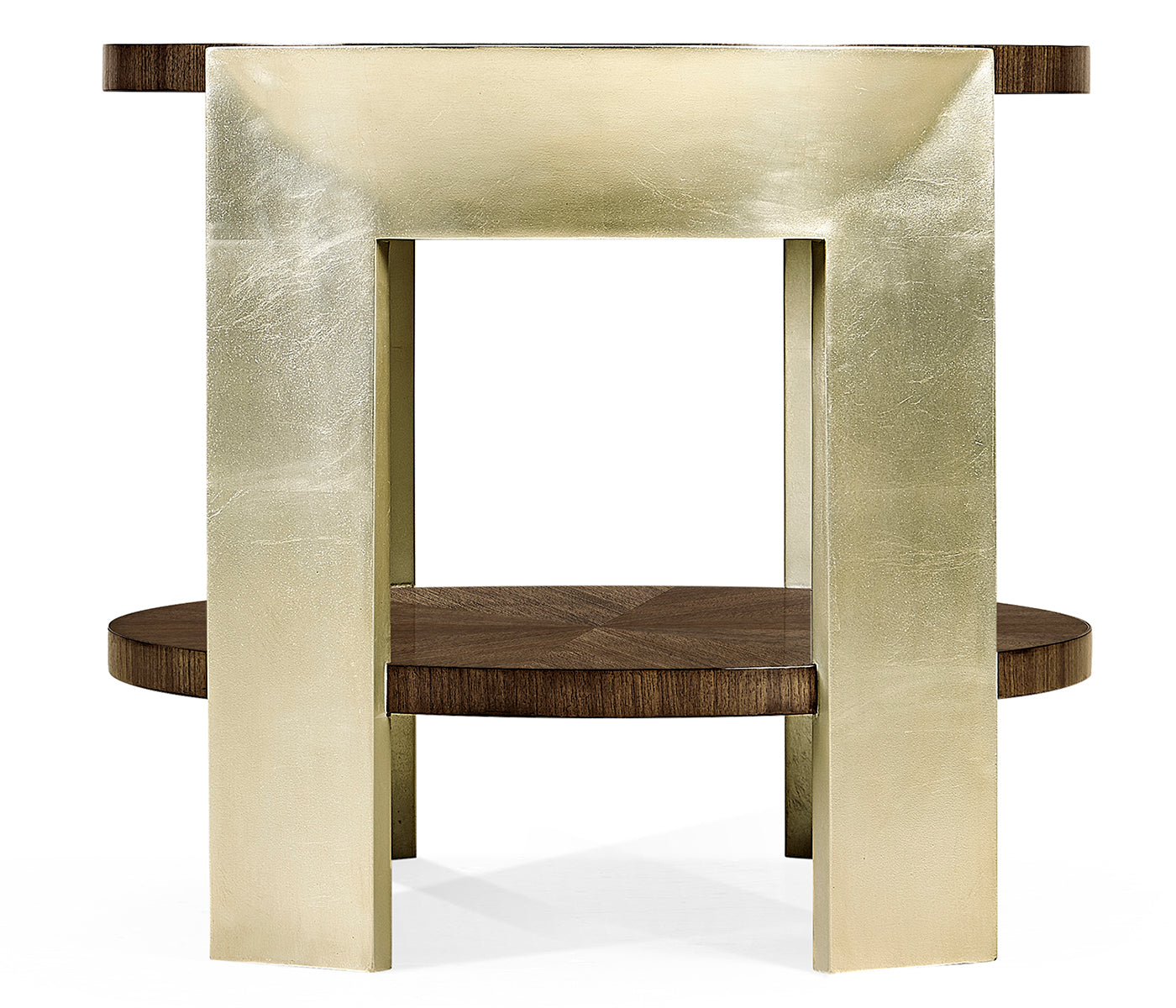 Jonathan Charles Round End Table in Dark Grey Walnut
