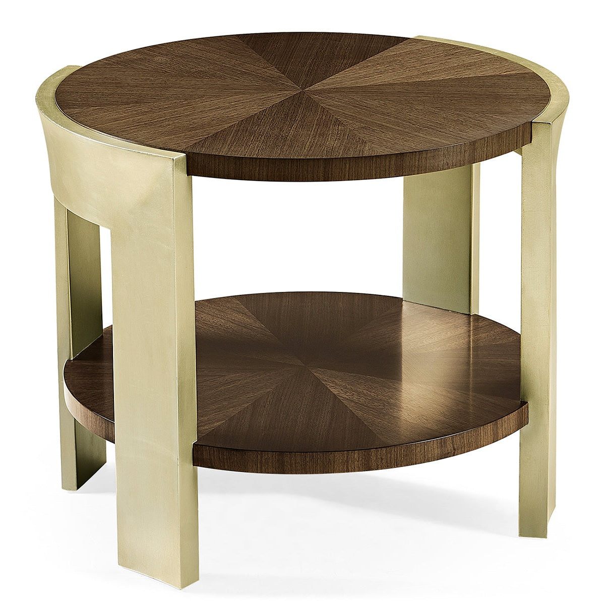 Jonathan Charles Round End Table in Dark Grey Walnut