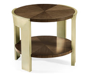 Jonathan Charles Round End Table in Dark Grey Walnut