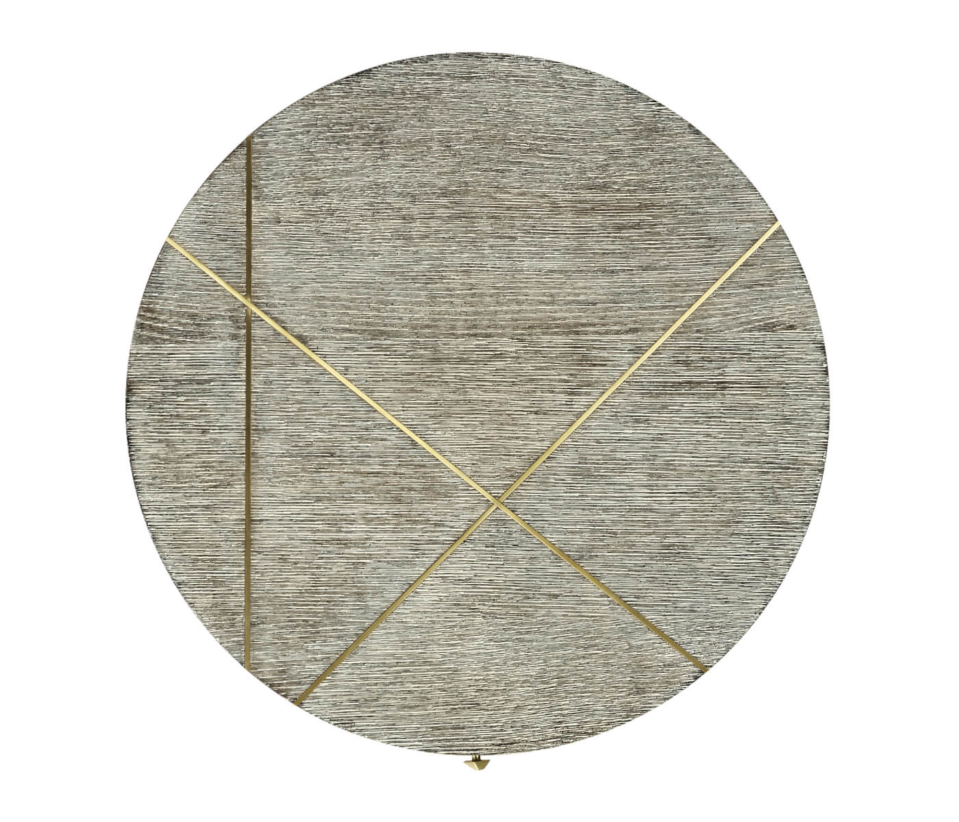 Jonathan Charles Geometric Circular Dark French Oak End Table with Drawer