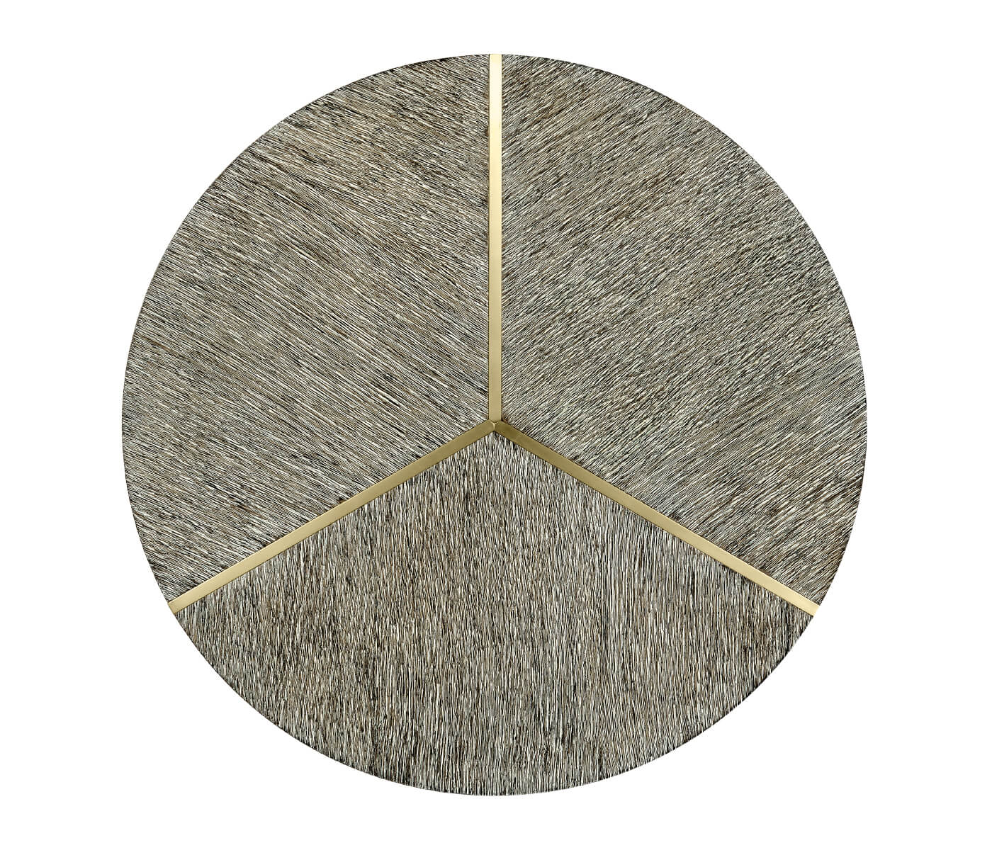 Jonathan Charles Geometric Round Oak & Brass End Table
