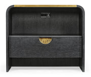 Jonathan Charles Ebonised Oak Curved Bedside Cabinet